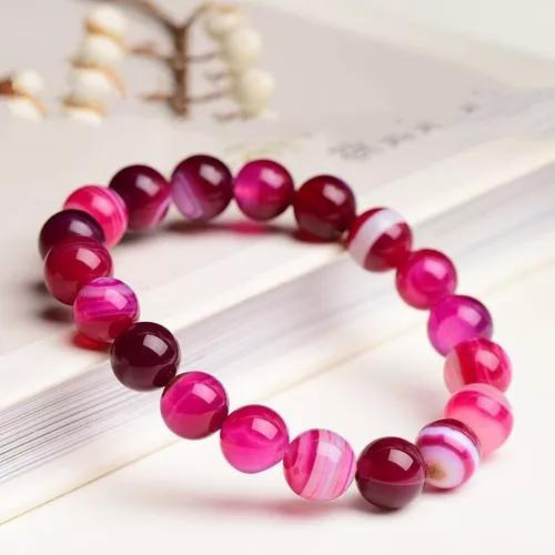 BRAZALETE FUERZA INTERIOR (ÁGATA FUCSIA)