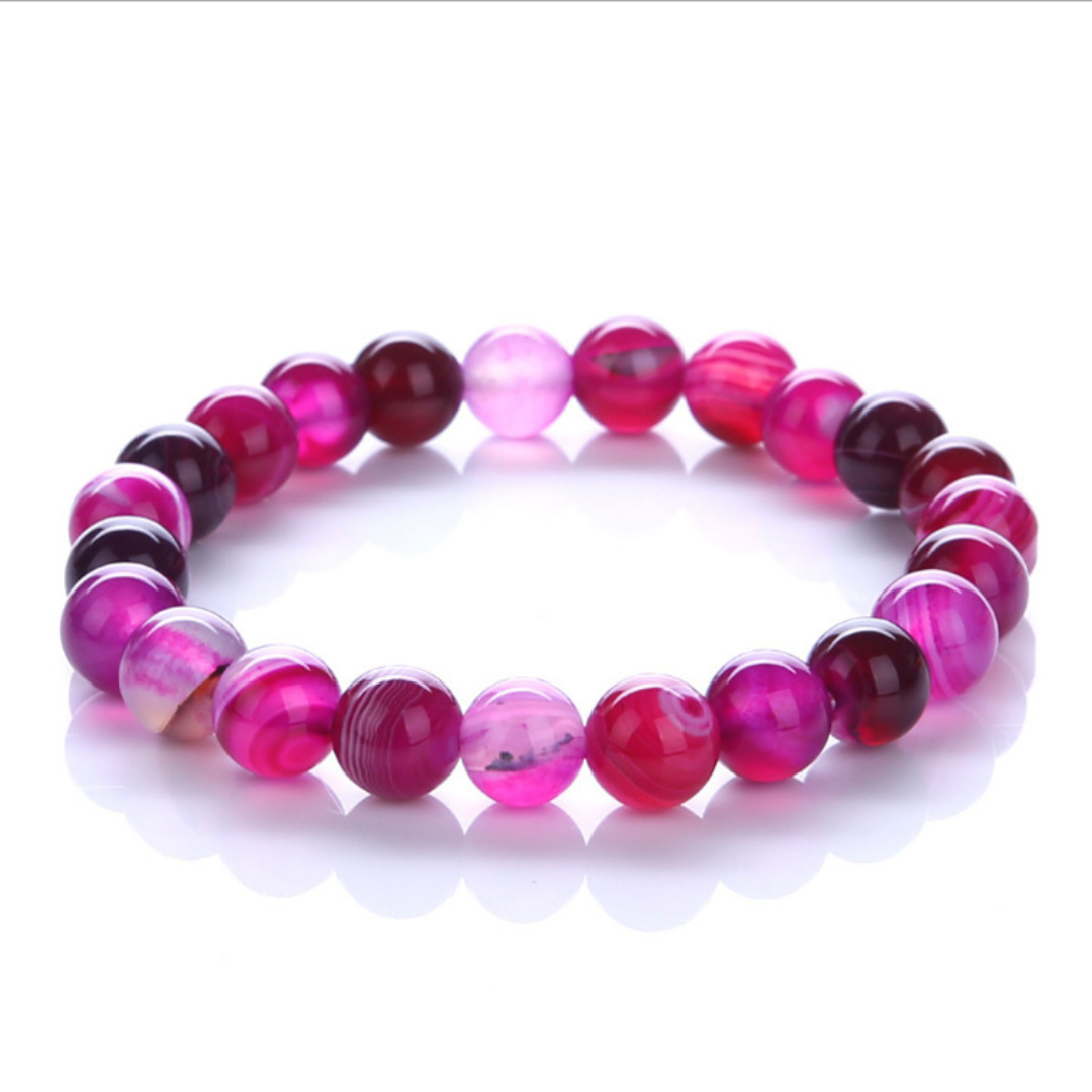 BRAZALETE FUERZA INTERIOR (ÁGATA FUCSIA)