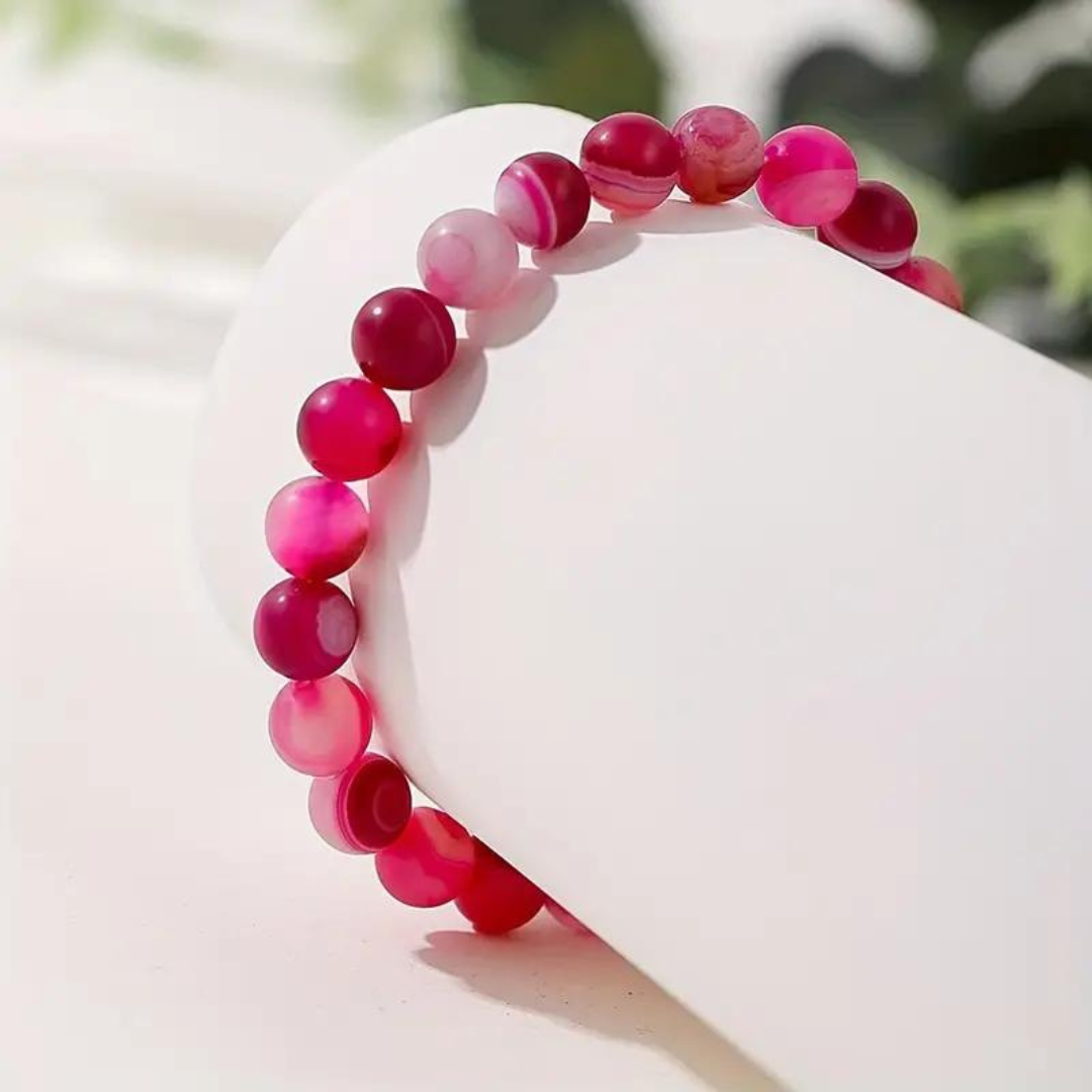 BRAZALETE FUERZA INTERIOR (ÁGATA FUCSIA)