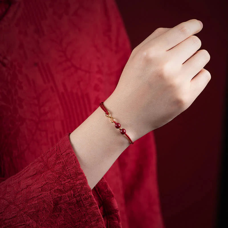 PULSERA HILO ROJO PROSPERIDAD INFINITA ♾️ (EN ORO 18K)