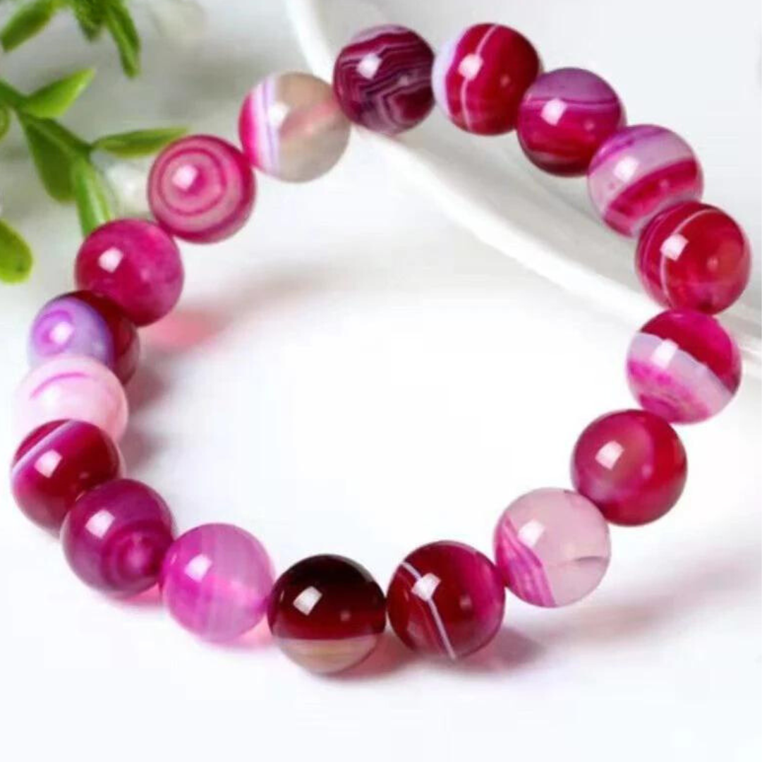 BRAZALETE FUERZA INTERIOR (ÁGATA FUCSIA)