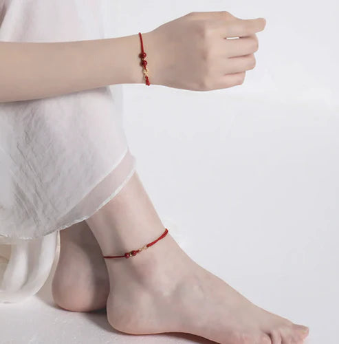 PULSERA HILO ROJO PROSPERIDAD INFINITA ♾️ (EN ORO 18K)