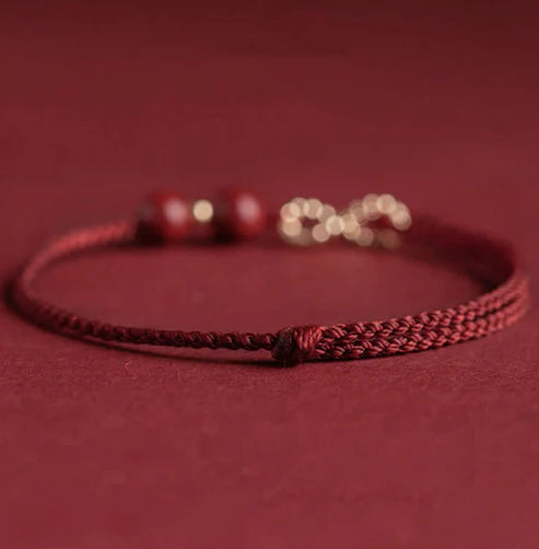 PULSERA HILO ROJO PROSPERIDAD INFINITA ♾️ (EN ORO 18K)