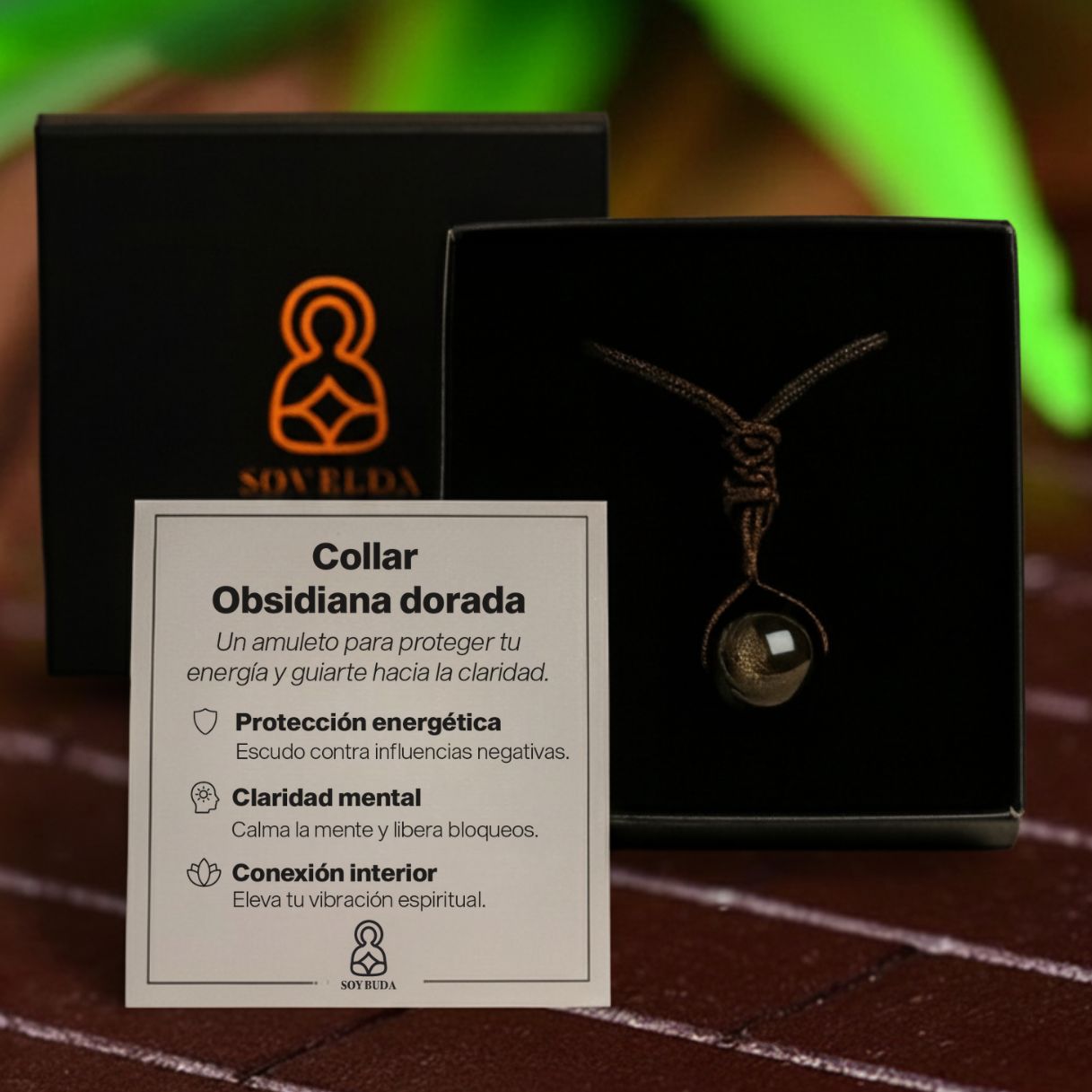 ✨ COLLAR OBSIDIANA DORADA✨