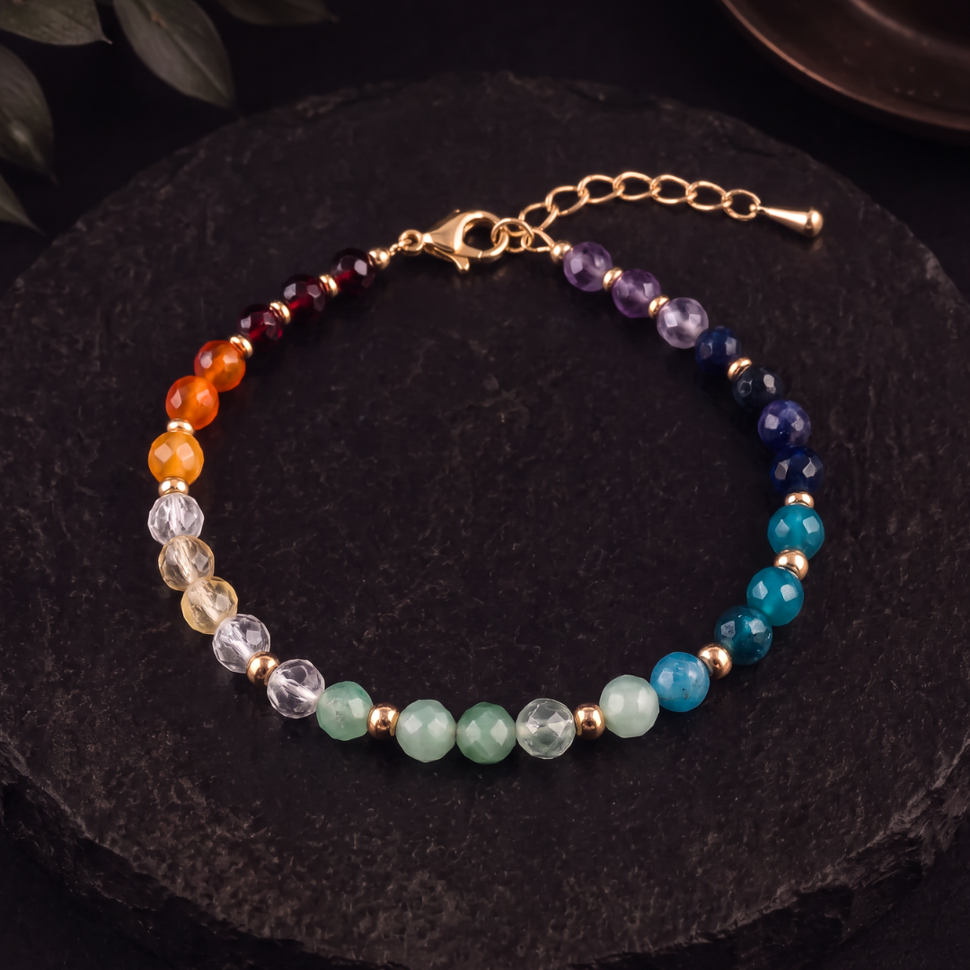 PULSERA 7 CENTROS DE ENERGÍA (4mm)