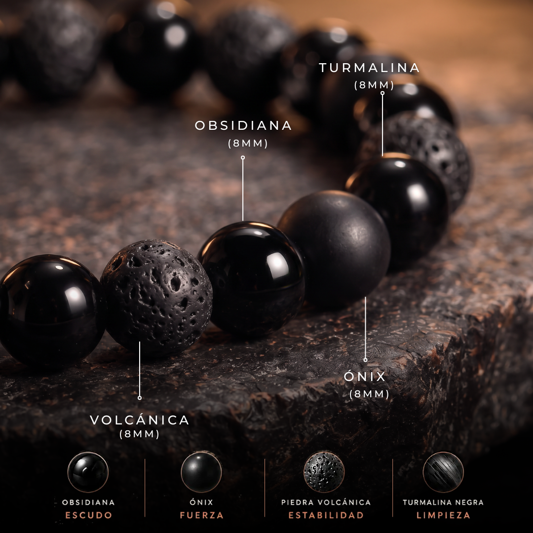 BRAZALETE PROTECCIÓN POR 4 · las cuatro piedras de 8 mm
