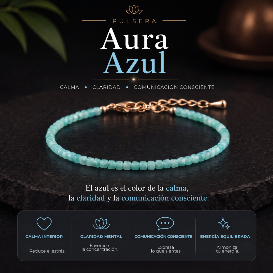 PULSERA AURA AZUL (2mm)