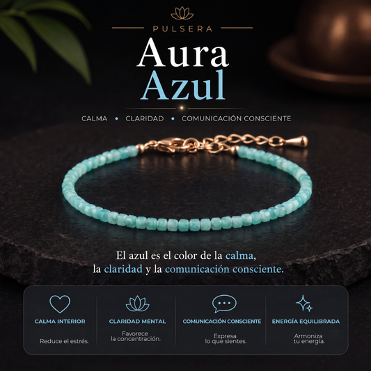 PULSERA AURA AZUL (3mm)