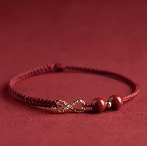 PULSERA HILO ROJO PROSPERIDAD INFINITA ♾️  (EN ORO 18K)