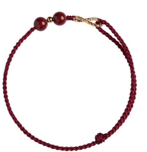 PULSERA HILO ROJO PROSPERIDAD INFINITA ♾️  (EN ORO 18K)