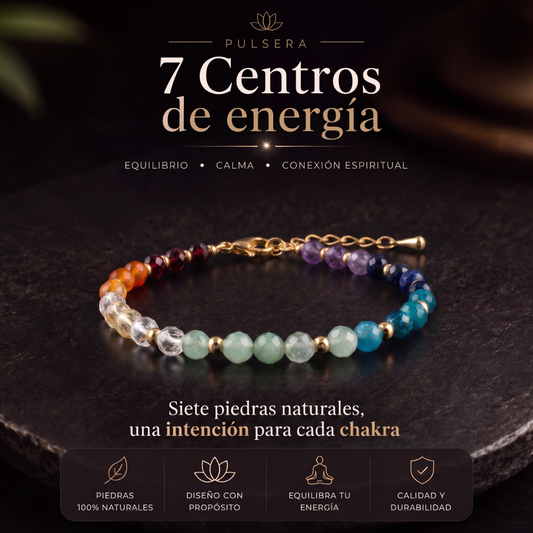 PULSERA 7 CENTROS DE ENERGIA (4mm)