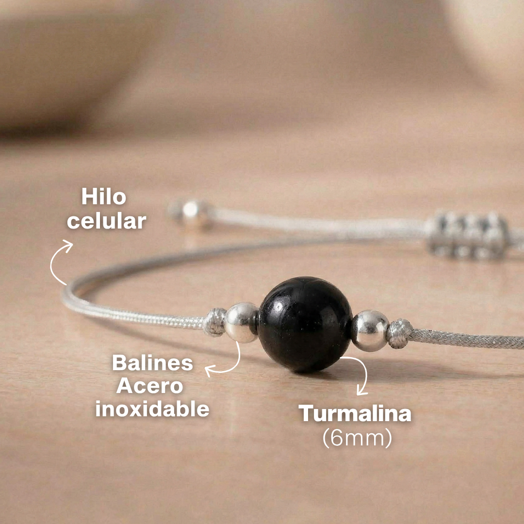 PULSERA AMULETO - TURMALINA NEGRA