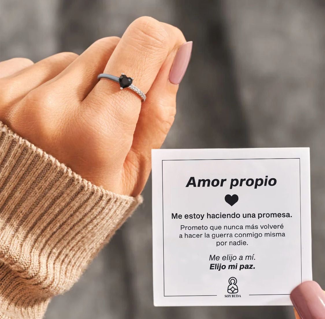 ANILLO AMOR PROPIO (plata de ley 925)