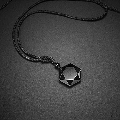 COLLAR HEXAGRAMA OBSIDIANA