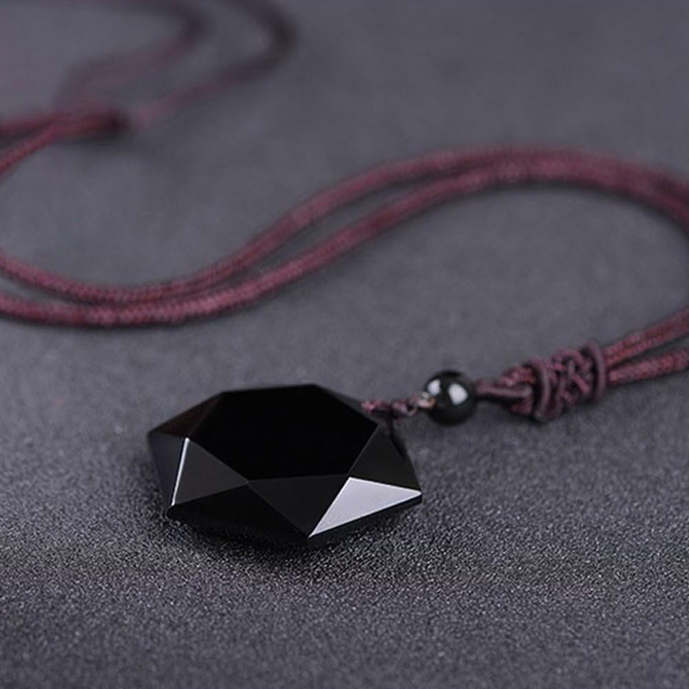 COLLAR HEXAGRAMA OBSIDIANA