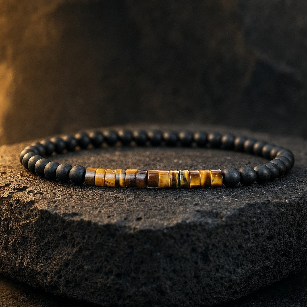 PULSERAS SUTILES CON PROPÓSITO · Prosperidad: ónix y ojo de tigre
