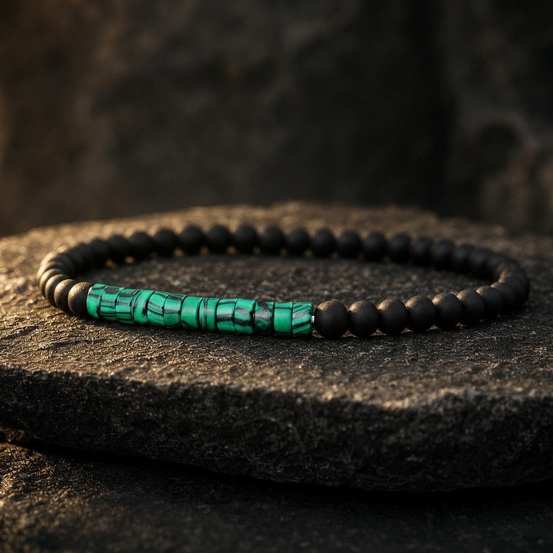 PULSERAS SUTILES CON PROPÓSITO · Esencia: ónix y malaquita