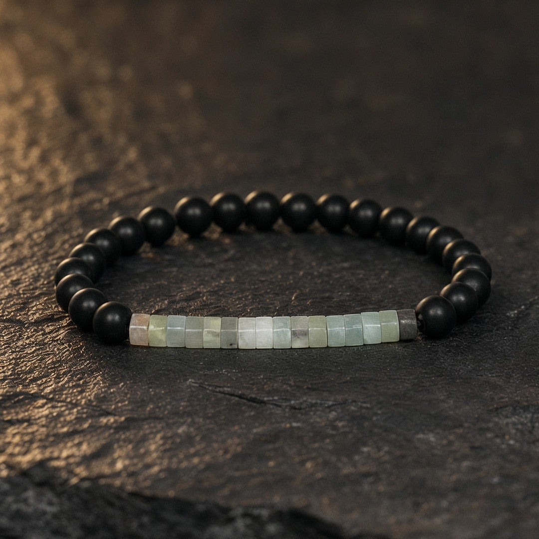 PULSERAS SUTILES CON PROPÓSITO · Serenidad: ónix y amazonita