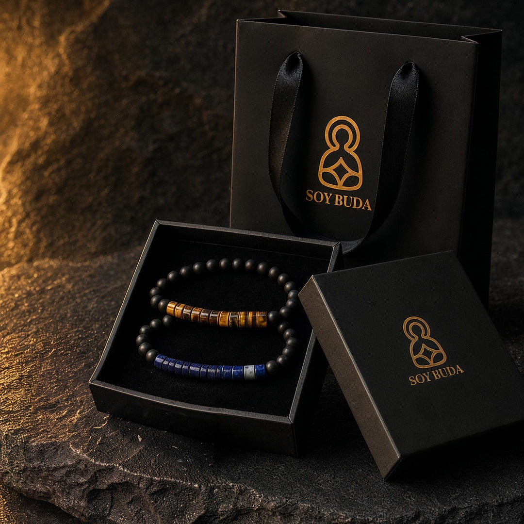 PULSERAS SUTILES CON PROPÓSITO · Prosperidad y Claridad en su caja Soy Buda