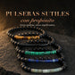 PULSERAS SUTILES CON PROPÓSITO · las 5 juntas: Prosperidad, Protectora, Esencia, Claridad y Serenidad