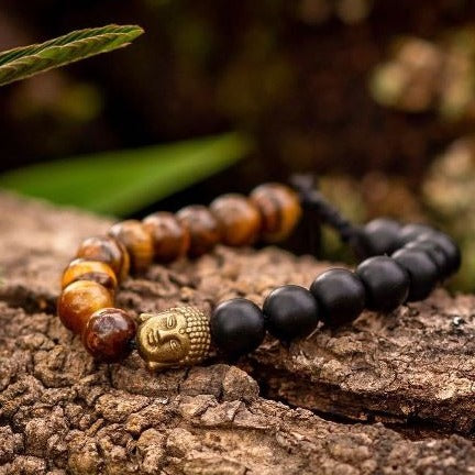 BRAZALETE OJO DE TIGRE ONIX MATE - Soy Buda