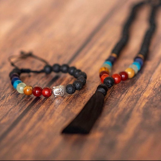 PACK JAPA MALA Y BRAZALETE 7 CHAKRAS - Soy Buda